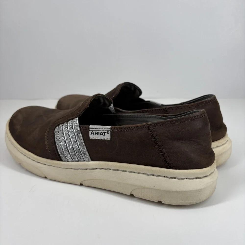 Ariat Ryder Cruiser Women's US 9B Palm/Brown Leather Comfort Slip-On Loafer Shoe